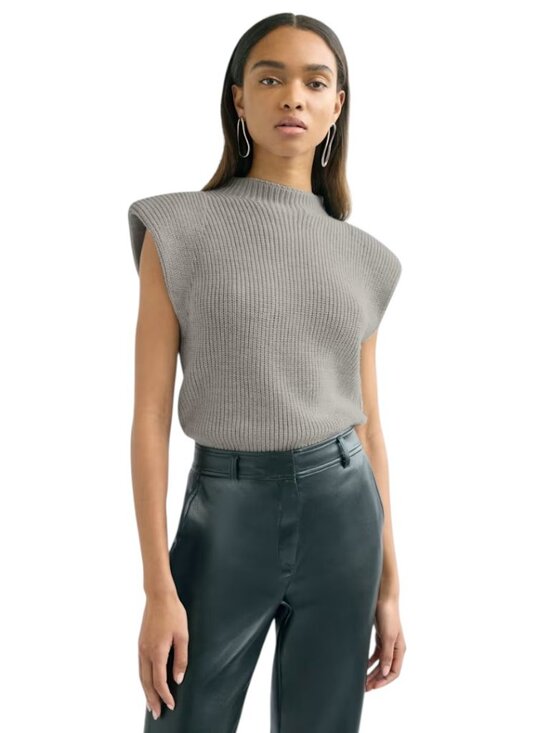 Aritzia Babaton Sweaters - Aritzia Babaton Hazlitt Sweater Vest Womens S Gray Wool Ribbed Knit Sleeveless